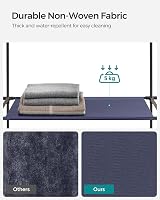 SONGMICS Fabric Wardrobe Portable Wardrobe with 12 Compartments Navy Blue view 5