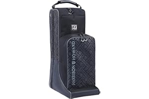 Harrison Howard Tall Boot Bag Equestrian Boot Travel Bag for Storing Helmet, Horse Whip Accessories Boot Storage Bag Black