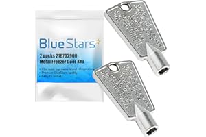 BlueStars Unbreakable 216702900 Freezer Door Key, Metal Upgrade for Frigidaire & Kenmore Freezers – Replaces 297147700 AP4071414 AP2113733 PS1991481 – 2 Pack