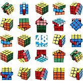 ASONA 48 Pack Mini Cubes Bulk, Puzzle Cubes, 1.18in 3×3×3 Cube Set, Stress Relief Toys, Party Favors Cube, Birthday Party Gif