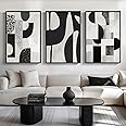 Cuspin Framed Black & White Abstract Wall Art Set, 3 Piece Modern Minimalist Canvas Art Prints, 24x36 Inch, Living Room, Bedroom, Dining Room, Home Office