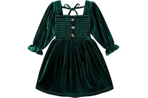 Happy Town Toddler Girl Dress Long Sleeve Play Wear Dress Baby Solid Color Casual Fall Winter Clothes