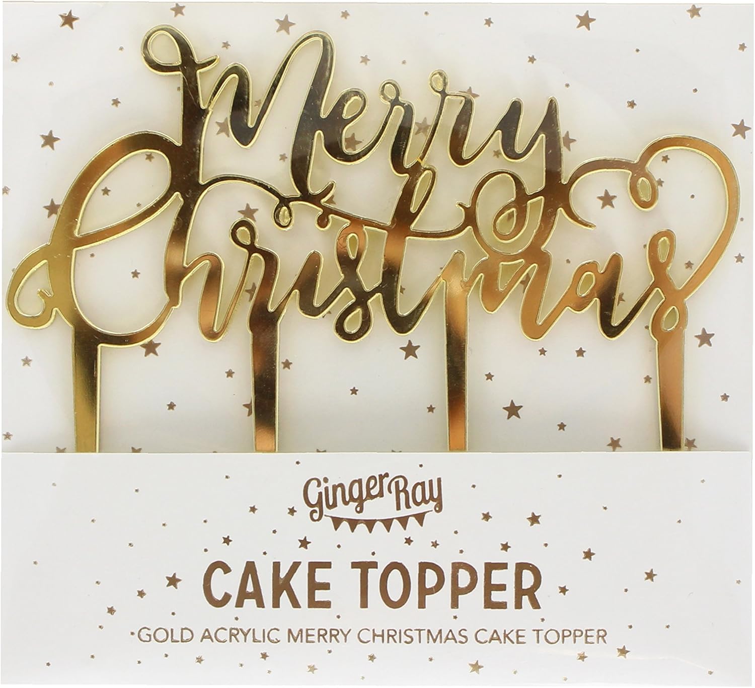 Cake Toppers Metallic Star MS-201 Ginger Ray Gold Metallic Merry ...