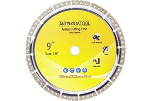9 Inch Metal Cutting Diamond Blade, 230mm Cut Off Wheel 7/8"-5/8" Arbor for Cast Iron Rebar Carbide Stainless Steel by ANTENGDATOOL