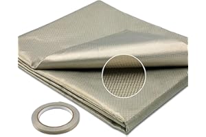 SINNSIDELIN Faraday Fabric,Faraday Cloth 43.3"x72" Military Grade Material Protection Nickel Copper Fabric Kit with Faraday Conductive Tape for WiFi,GPS,DIY Cage