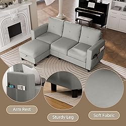 JAMFLY Convertible Sectional Couches for Living