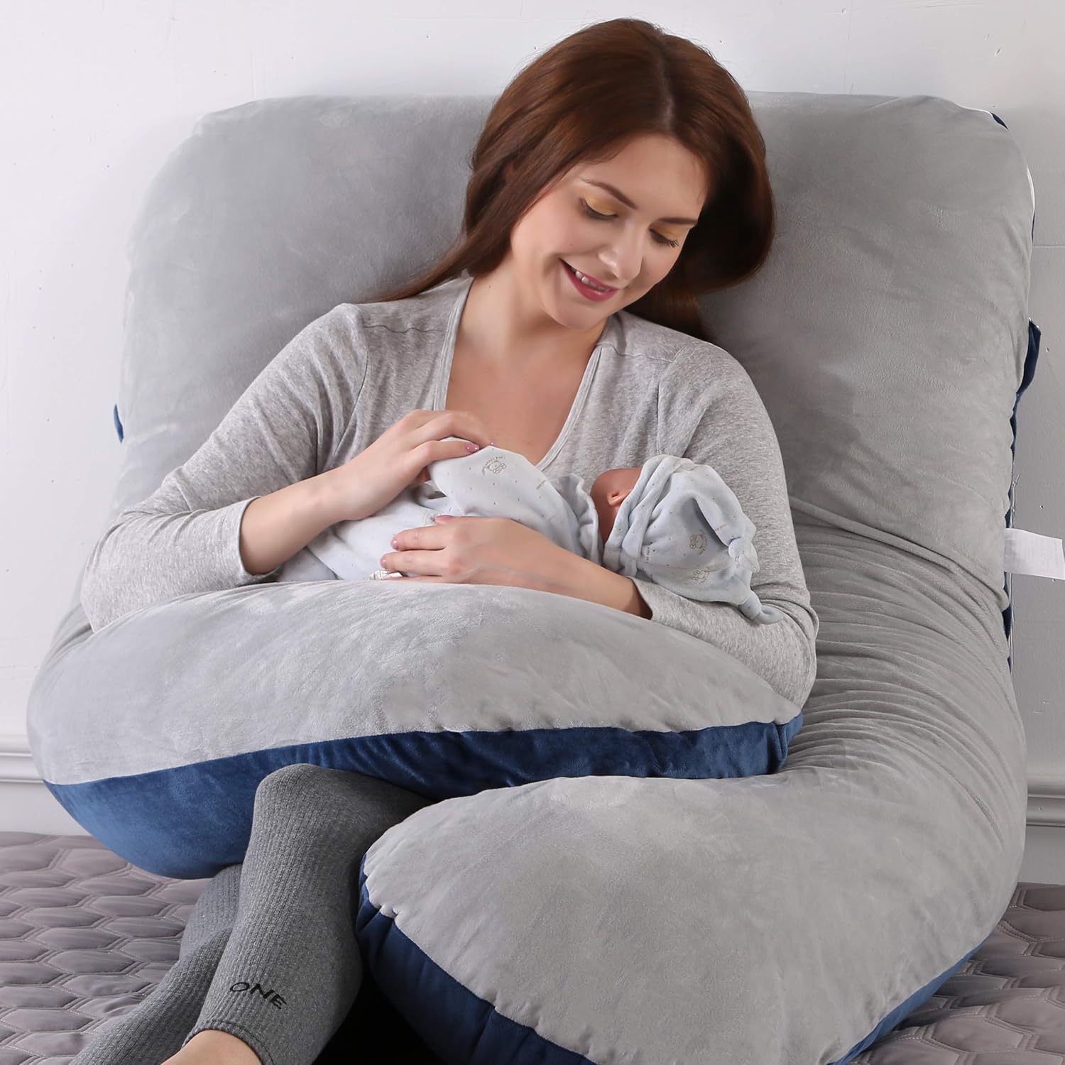 Amagoing 57 inches Pregnancy Pillow, U Shaped Maternity Full Body Pillow for Women with Hip, Leg, Back Pain, Washable Jersey Cover Included: Home & Kitchen