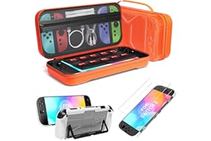 QUAGGY Switch 2 Case for Nintendo Switch 2 Console & Accessories, Switch 2 Carrying Case with 12 Game Card Slots, Portable Hard Shell Pouch Carrying Travel Game Bag(transparent white)