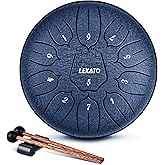 LEKATO Steel Tongue Drum 6 Inch 11 Notes, Musical Education Handpan Drum, Musical Gift for Families/Friends, Navy Blue