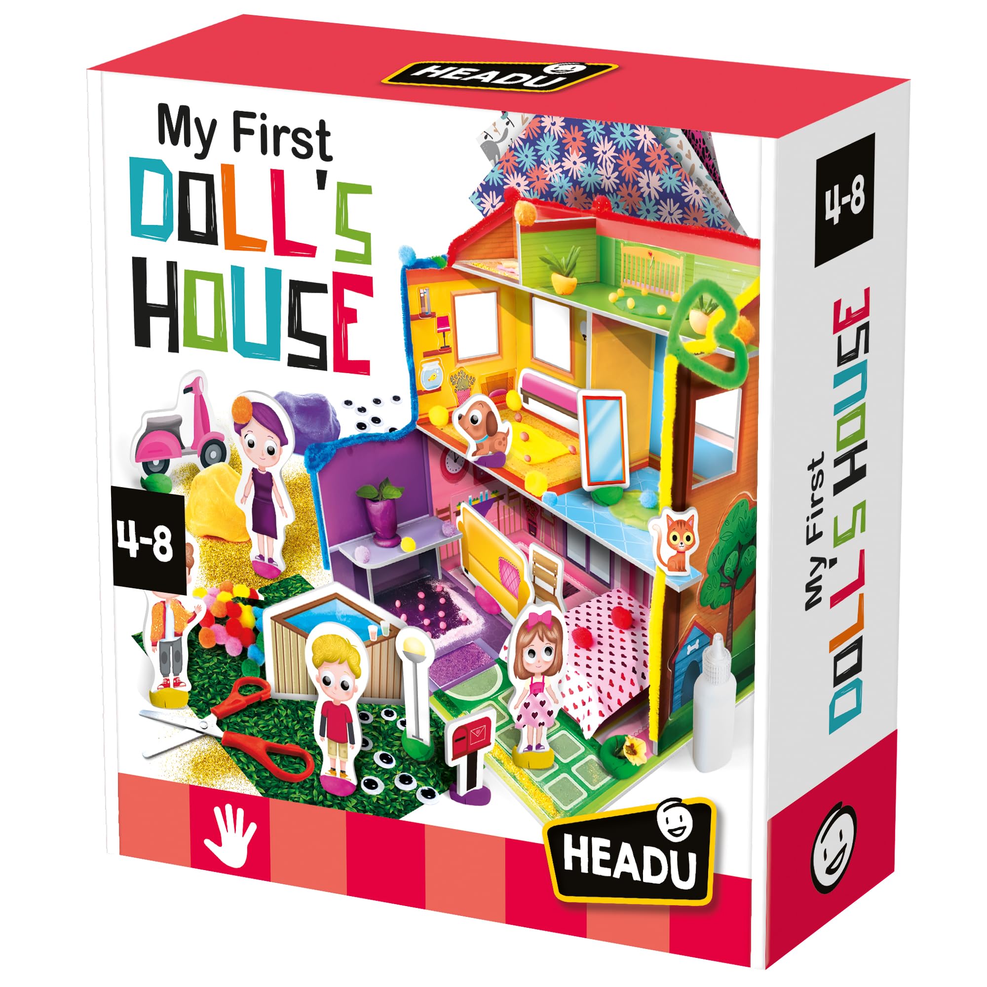 HEADU My First Doll's House | Educational Toys, Bringing Characters to Life, Learning to Act, Developing Imagination, Arts and Crafts, Ages 4-8 Years
