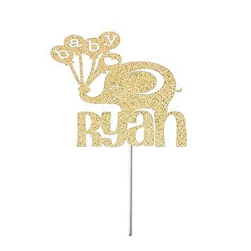 Personalized Baby Elephant Cake Topper 1st Birthday Elephant Topper