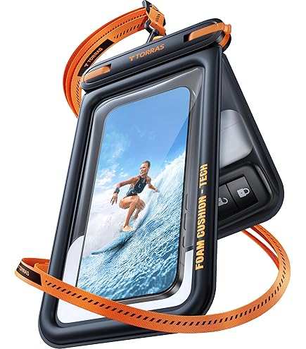 Étui étanche Double Poche IPX8 - Pour Téléphone Jusqu'à 8" - Idéal Natation, Plage, Sports Nautiques - Sangle Incluse - 4