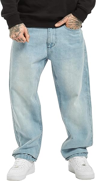 mens loose fit wide leg jeans