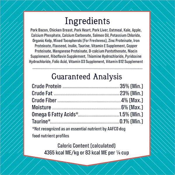 STEWART FREEZE DRIED DOG FOOD TOPPER, PUFFTOPS, BACON, CHICKEN, APPLE & KALE, 3.5 OUNCE RESEALABLE POUCH, FLAVOR ENHANCING MEAL TOPPER OR DOG TREAT, MADE IN USA