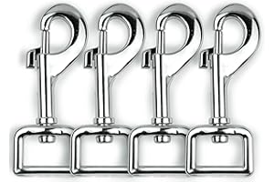 Garwor Heavy Duty Swivel Snap Hooks with Spring 3/4" 4 Pcs, Snaps Dog Leash Hook Dog Leash Clip (Silver)