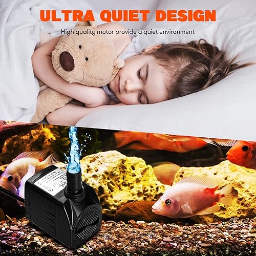 Simple Deluxe 290 GPH Submersible Water Pump and 24 Hour Plug-in Mechanical Electric Outlet Timers Switch for Fountains, Ponds, Aquariums and Hydropon Simple Deluxe 290 GPH UL Listed Submersible Pump With 6\u0027 Cord, Water