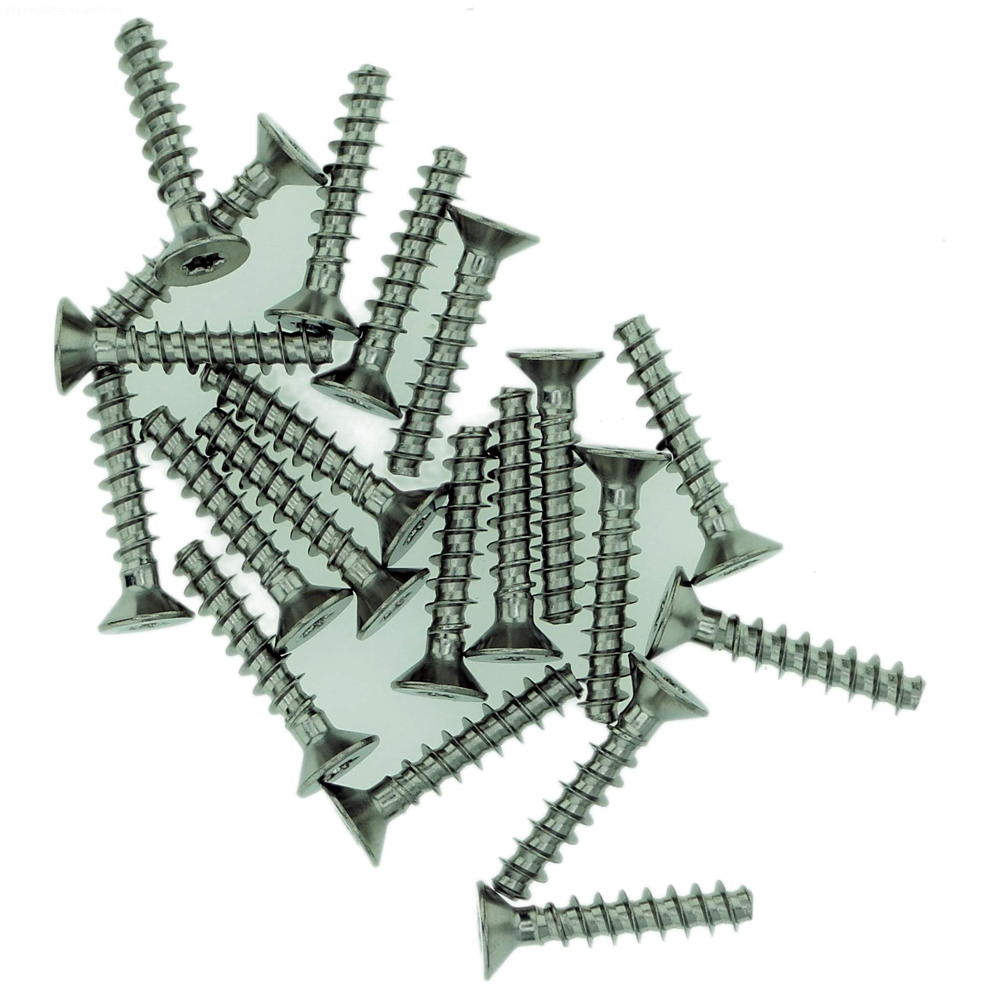 D3.5 (3.5mm x 14mm) Pozi Countersunk Screws for Plastic - Stainless Steel (A2) (Pack of 20)