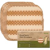 Modu 10 Pcs EcoCorn Dish Sponges Scrubbers &ndash; 100% Corn Fiber, Biodegradable Dishwashing Scrub Pads for Multipurpose Household Cleaning, Odor-Free, Plastic-Free Kitchen Mesh Net (Heavy Duty 10 Count)