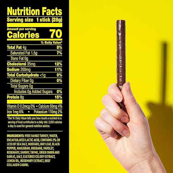 LORISSA’S KITCHEN PREMIUM FREE RANGE TURKEY JERKY SNACK STICKS 1-PACK: HERB-A-LICIOUS TURKEY FLAVOR, 8G PROTEIN, CERTIFIED FREE FROM TOP 9 ALLERGENS, GLUTEN-FREE, NON-GMO, ZERO SUGAR, KETO, PALEO