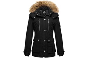 wantdo Women's Quilted Winter Coat Warm Puffer Jacket Thicken Parka with Removable Hood