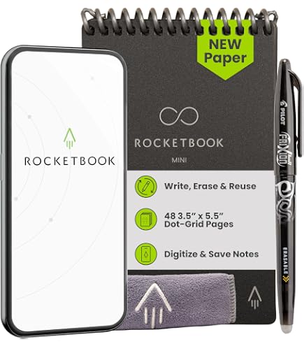 Rocket Book Milageto A6 Smart - Erasable Lined Paper Notepad With Pen ...