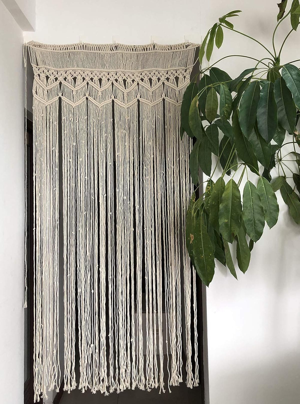 Macrame Curtain Panel For Doorway Window Handmade Woven Wall Hanging Tapestry Birthday Party Wedding Backdrop 37 5 L X 77 W Canadian Best Seller