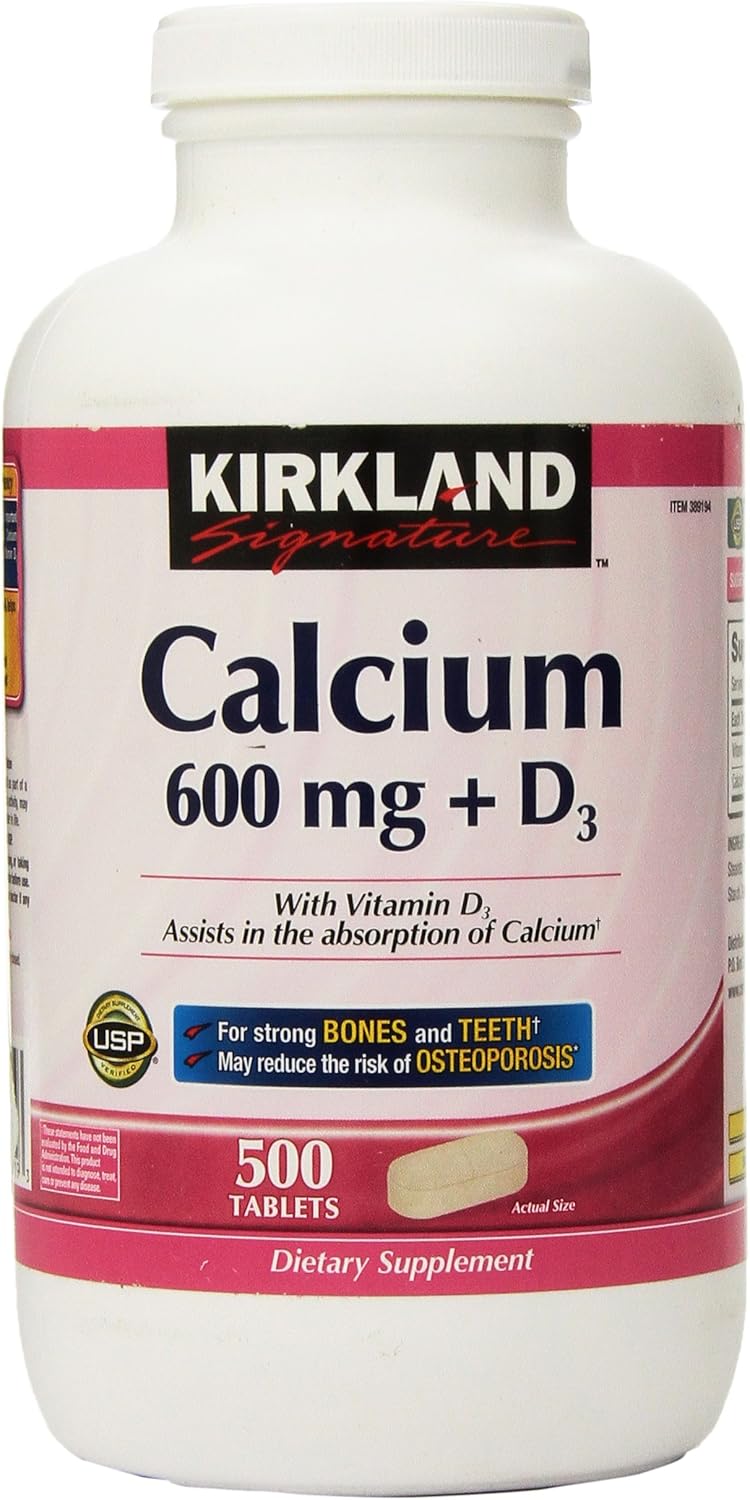 Amazon Com Kirkland Signature Calcium 600 Mg D3 500 Count Tablets Health Personal Care