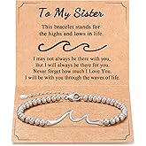 Tarsus Sister Gifts for Women, The Waves of Life We've Been Through Together, Big & Little Sister Gift, For Birthday & Christmas & Mothers Day
