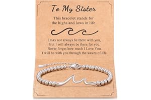 Tarsus Sister Gifts for Women, The Waves of Life We've Been Through Together, Big & Little Sister Gift, For Birthday & Christmas & Mothers Day