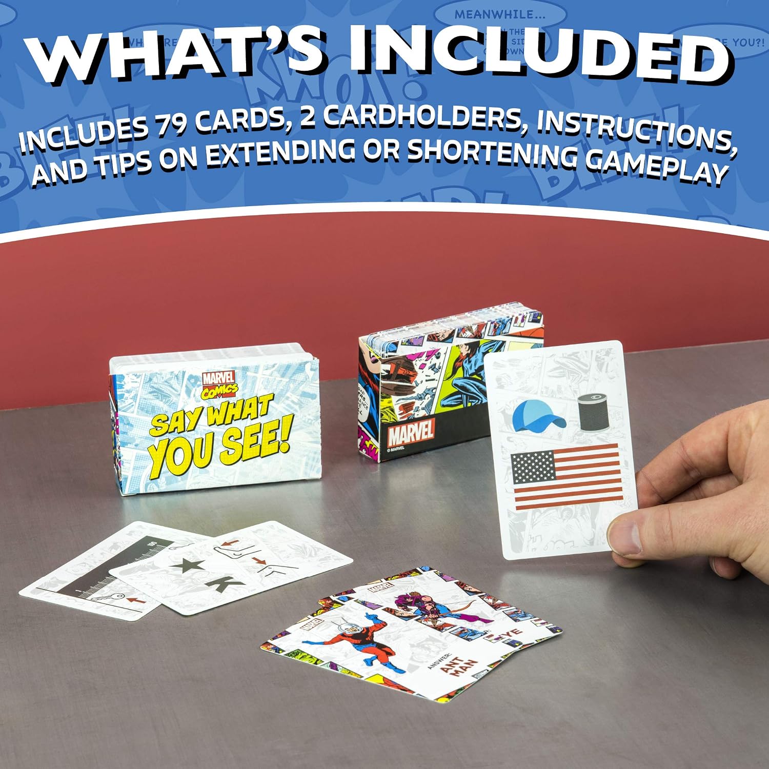 Marvel Paladone Say What You See Card Game, Officially Licensed Disney Comics Merchandise, White, 12 cm x 2.7 cm x 17.9 cm - Image 5
