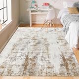 Famibay 160x230cm Beige Wool Effect Rug Non Slip Low Pile Large Abstract view 7