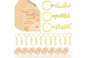Henoyso Gold Thanksgiving Keychains Gift Employee Coworker Appreciation Thank You Cards Bag Keyring Party Favor