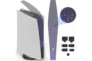 AJKTHGE Dust Cover Net for PS5 Console, PS5 Heatsink Barrier Pets Hair Anti-dust Cover Dustproof for PlayStation 5 Optical Drive Version/Digital Version Game Console Accessories. (Purple Lattice)
