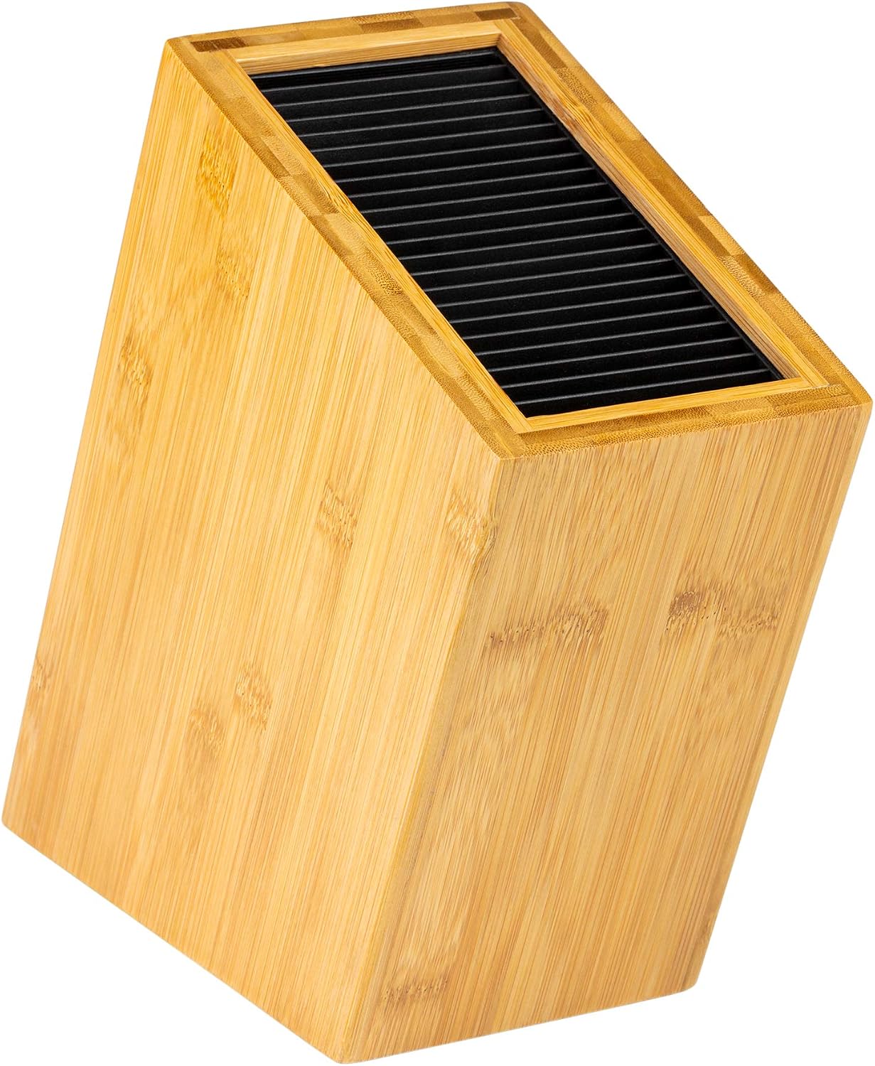 Rockingham Forge Wooden Bamboo Universal Knife Block for up to 20 Knives