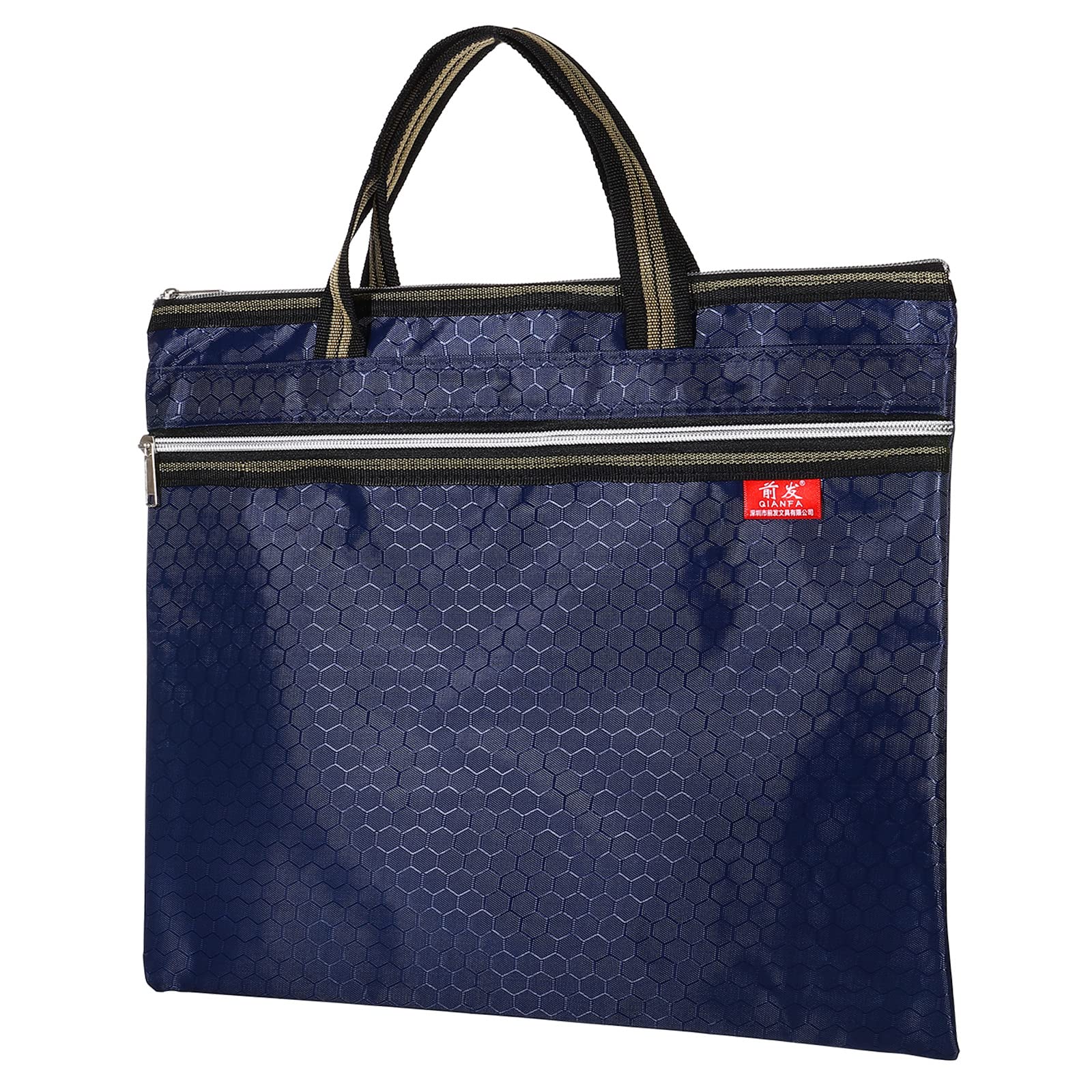 PATIKIL Waterproof Zipper File Bag, Documents Books Tools Storage Zip Pouch for Office Travel, Navy Blue