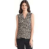 Kasper Women's Sleeveless V-Neck Printed Top