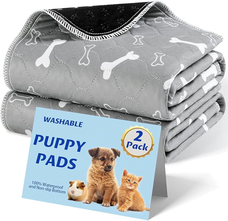 Baodan Reusable Puppy Pads 2 Pack 60x45 cm Super Absorbent Waterproof