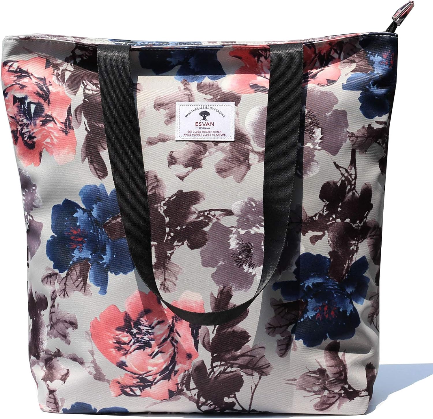 Original Floral Tote Bag Shoulder Bag for Gym Hiking Picnic Travel Beach