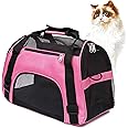 MuchL Cat Carrier for Small Cats Dogs Soft-Sided Pet Carrier for Cats Puppies Small Pets Airline Approved Lightweight Comfortable Travel Cat Dog Carrier (Small, Pink)
