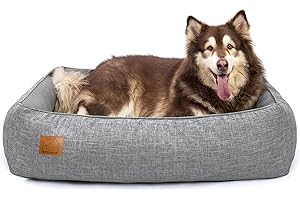 ATIFBOP Orthopedic Dog Bed for Large Dogs, Memory Foam Dog Sofa with Waterproof & Washable Cover, Cooling Energy Gel. Couch, Pain Relief Soft Couch Pet Bed (46x38x12 inch, Grey)