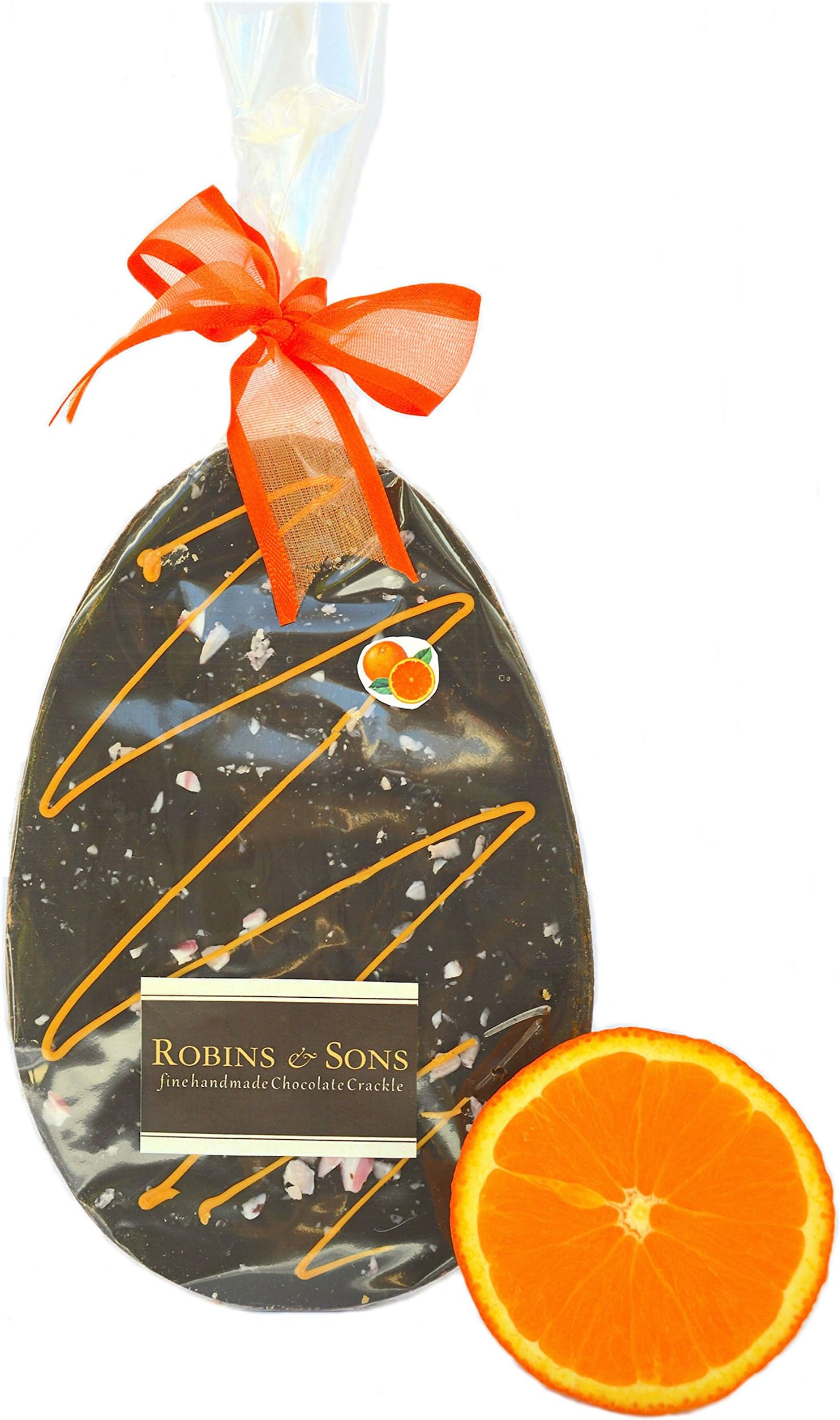 Luxury Dark Chocolate Orange Easter egg-shaped bar, Belgian novelty chocolate for adults