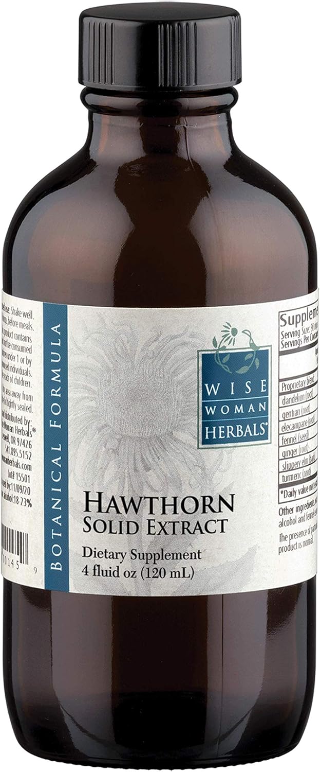 Wise Woman Herbals – Hawthorn Solid Extract – Supports Healthy Blood Pressure and Heart Function, All-Natural Supplement Promotes Cardiovascular Health and Muscles, Alcohol-Free - 4 oz: Health & Personal Care