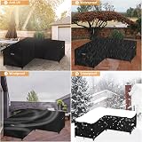 Dokon V-Shape Garden Furniture Cover 215x215x85cm Black Waterproof view 3