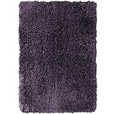 Clara Clark Bathroom Rugs, Ultra Soft Shaggy Bath Rugs - Bath Mats for Bathroom, Machine Wash, Non Slip Backing Rubber, 20 x 32 Inches, Eggplant Bathroom Rug Set