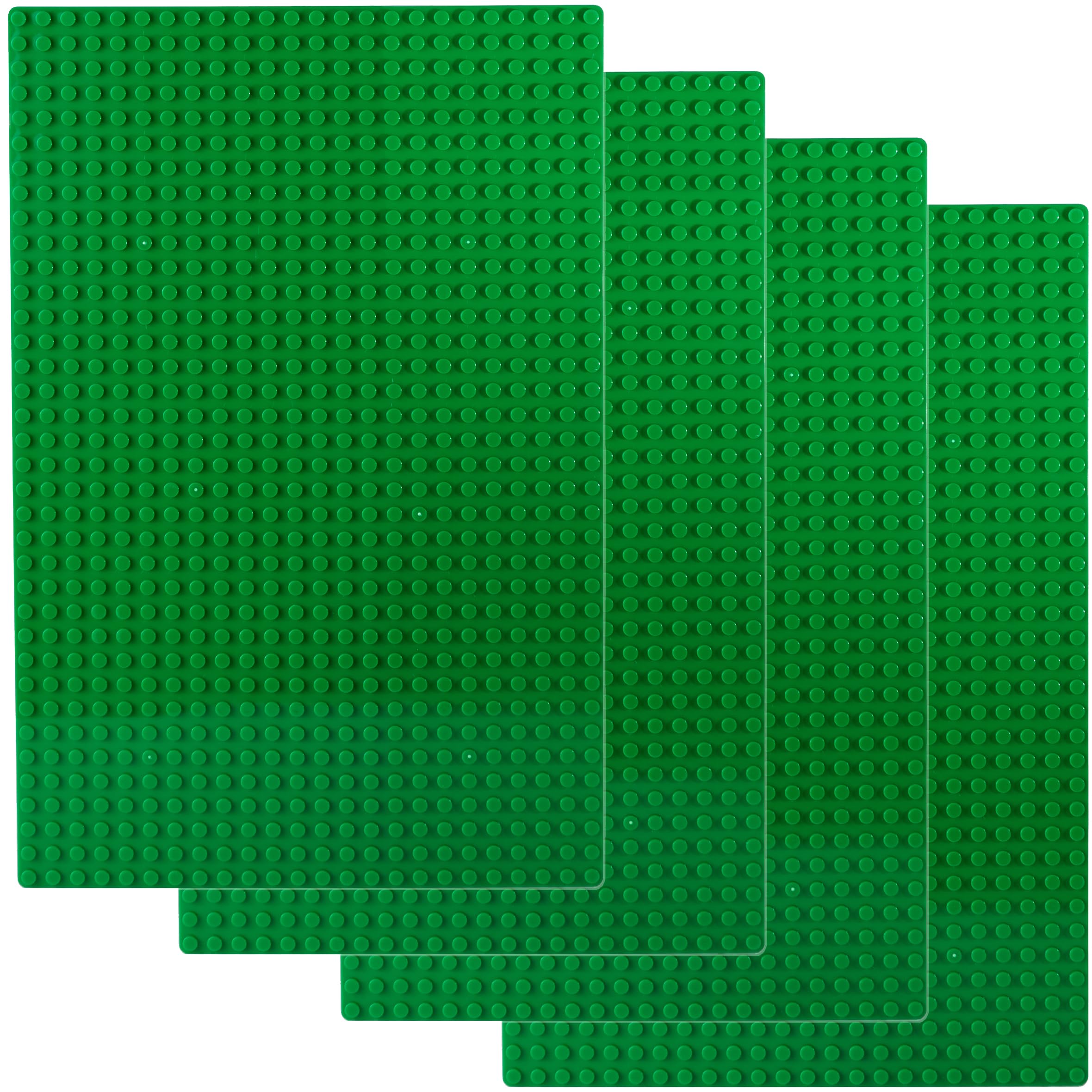 APOSTROPHE Games Building Block Base Plates Compatible with All Major Brands 19.2 cm x 28.8 cm Green Baseplates (4x Green) — image 1