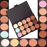 LyDia 15 Nude Concealer Contour Palette & Oval Foundation Makeup Brush Kit view 3