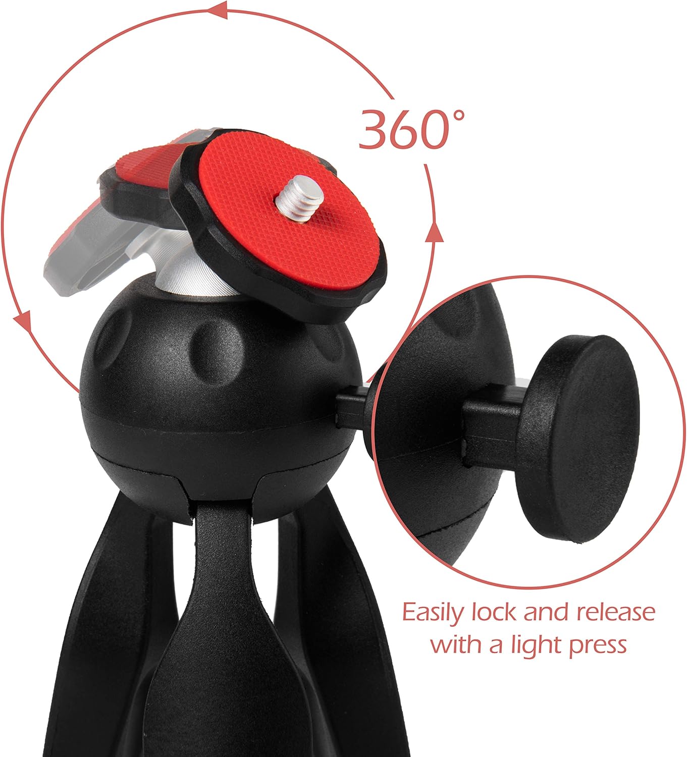 Polarduck Mini Tripod, Mini Phone Tripod Stand, Mini Tripod for iPhone/Compact DLSR/Samsung/Android Cellphone/Webcam/Projector with Universal Phone Mount & GoPro Mount, Fully Adjustable Angle Rotation : Camera & Photo