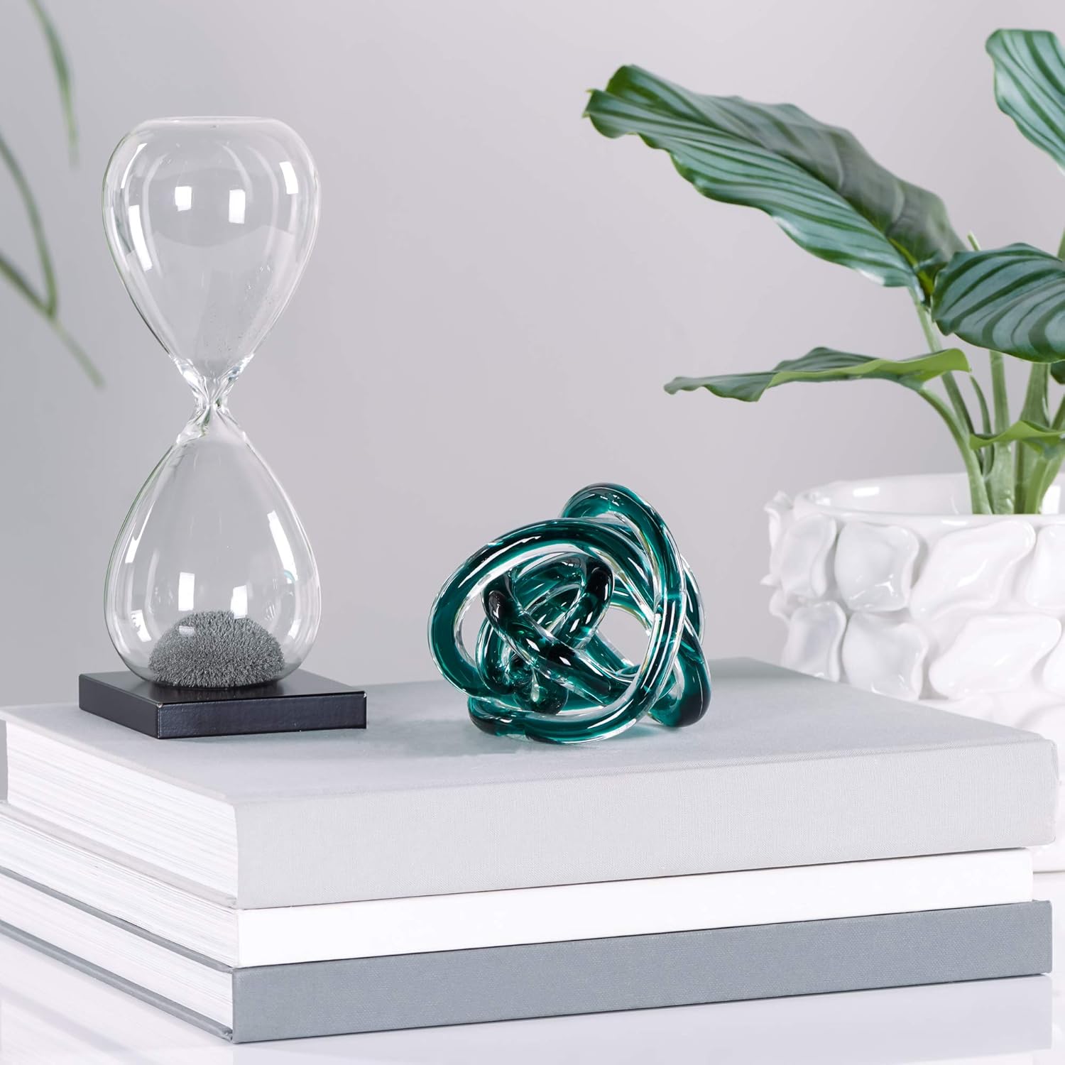 Torre & Tagus Orbit Glass Décor Ball, Small, Teal: Home & Kitchen
