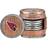 FOCO NFL Team Logo 5-Pack Barrel Beverage Drink Coaster Set