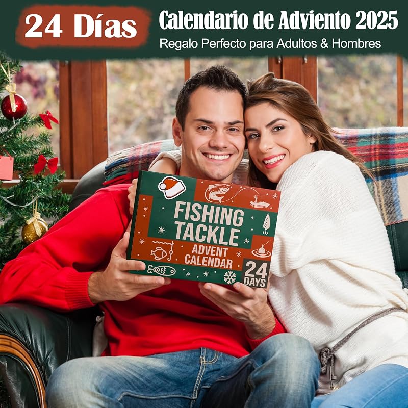 Calendario de Adviento Pesca 2026 para Hombre con Herramientas - 77 Piezas